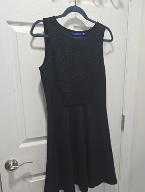 Apt. 9 Black Textured Front Fit-and-Flare Mini Dress